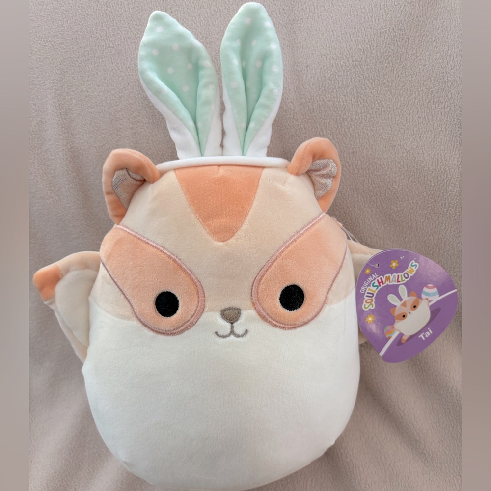NWT 8” Easter Squishmallow Tai the Sugar Glider w/Bunny Ears